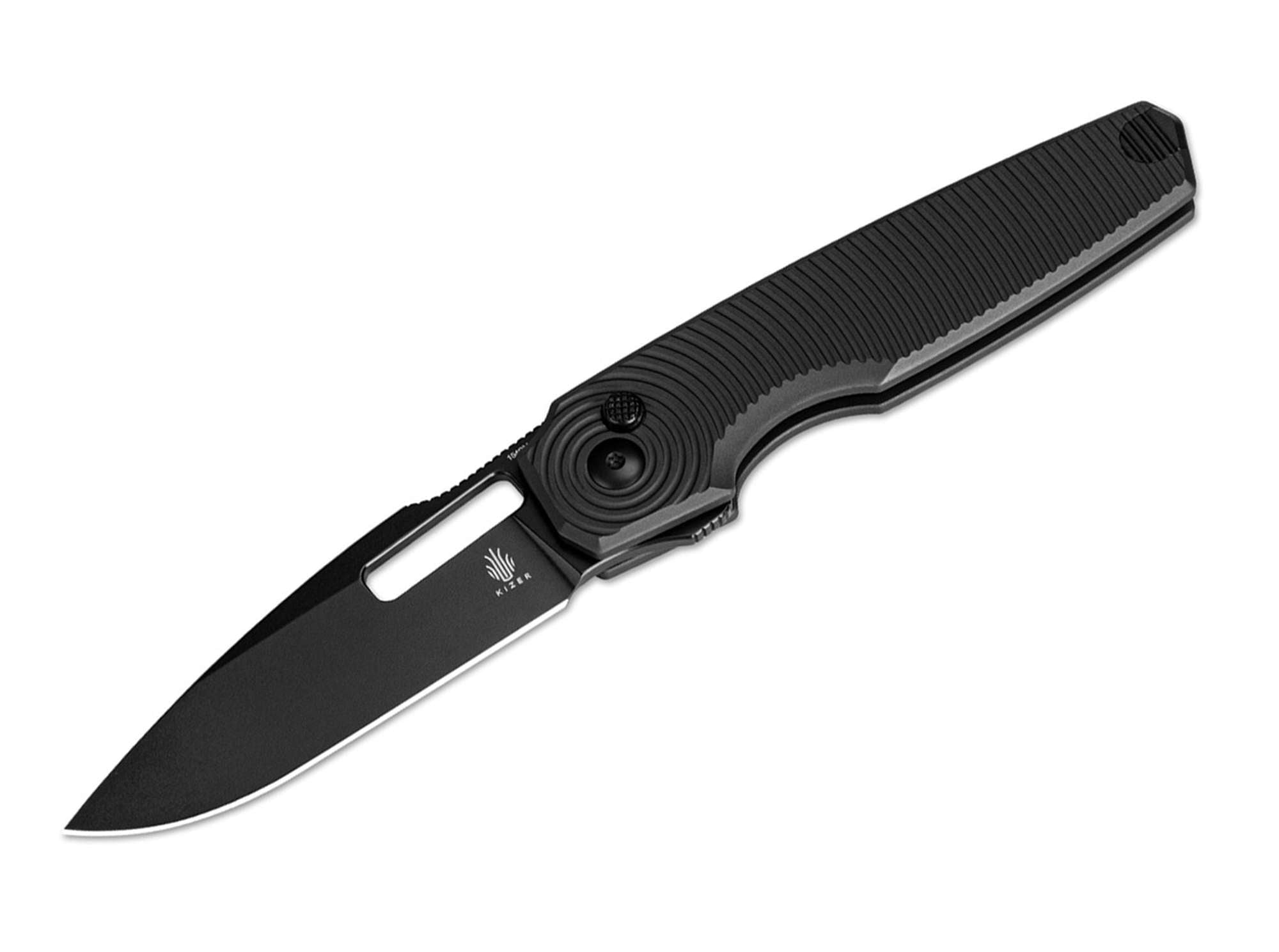 Kizer Dogfish Aluminum All Black Button Lock