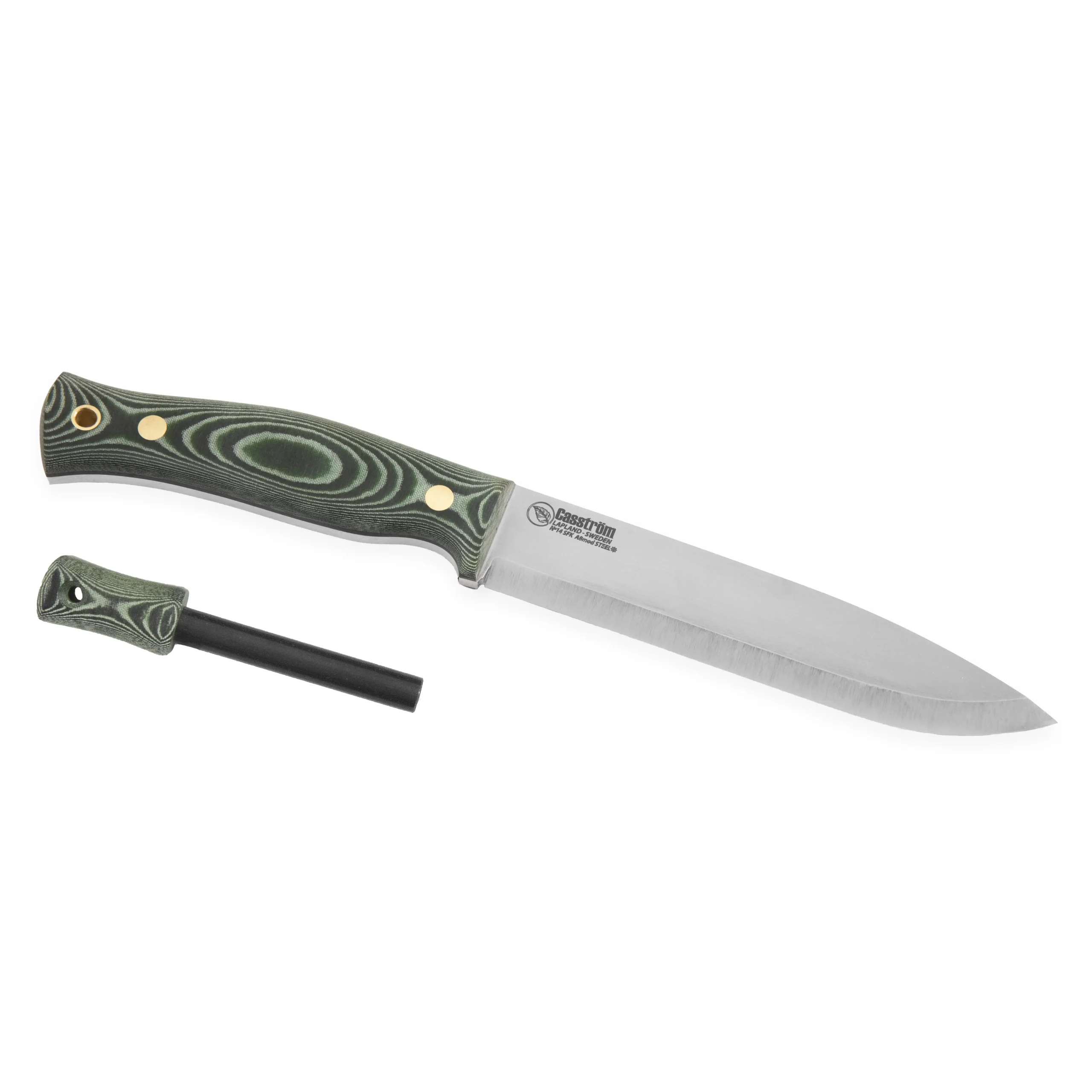 Casström No.14 SFK Green Micarta with Fire striker